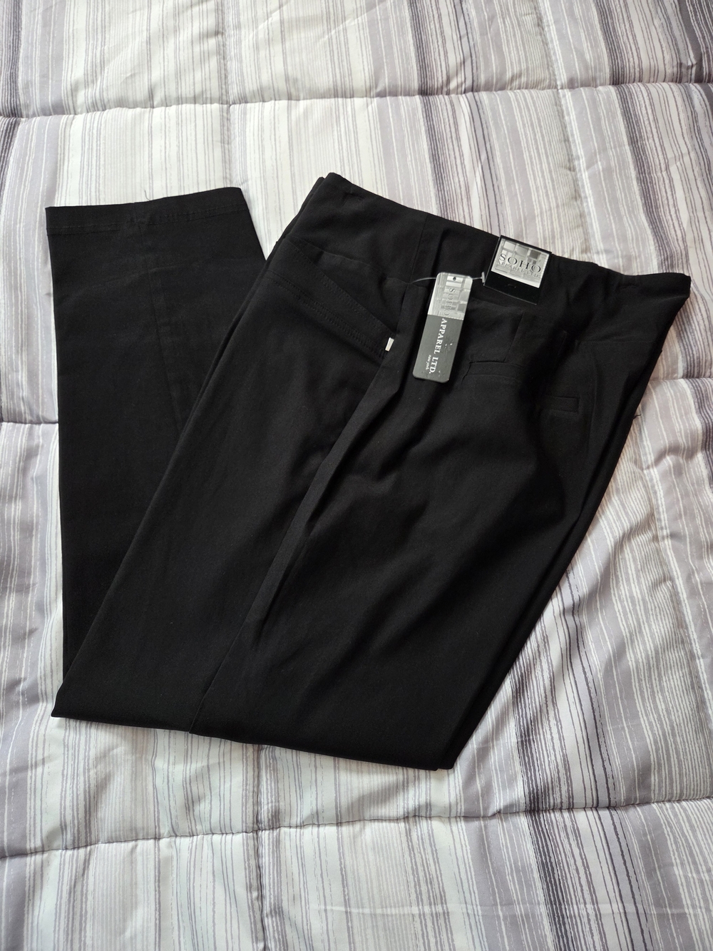 Soho Apparel Ltd Women's Black Pull-On Comfort Stretch Ankle Dress Pants NW